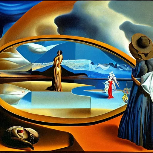 Prompt: the metaverse, painted by dali