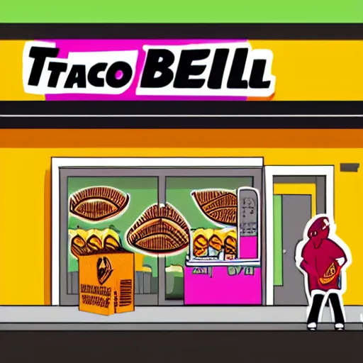 Image similar to graphic illustration, comic book, graphic art, taco bell, burrito, nachos, taco bell, consume taco bell, taco bell, taco bell, highly detailed, taco bell, hd