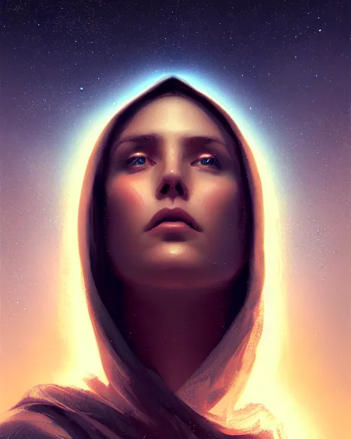 Prompt: epic portrait cinematic shot a giant virgin mary face in space, dark, stars, glowing, glowing eyes, fine details. night setting. realistic shaded lighting poster by craig mullism, artgerm, jeremy lipkin and michael garmash, unreal engine, radiant light, detailed and intricate environment, digital art, trending on art station,