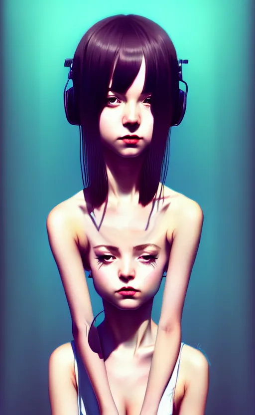 Image similar to a beautiful young british alternative music singer. optical illusion art by ilya kuvshinov lois van baarle ross tran range murata artgerm katsuhiro otomo norman rockwell. highly detailed intricately sharp focus mystically trending deviantart, pinterest, vogue italia, unreal engine 5, 4 k uhd image