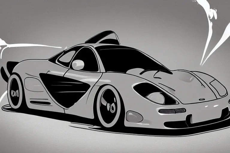 Image similar to cute cartoon baby McLaren F1, 8k,