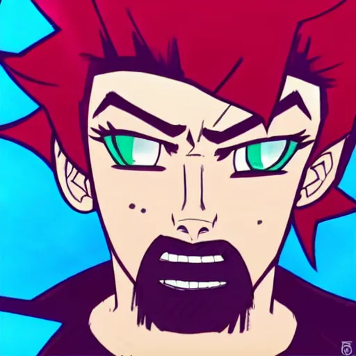 Image similar to jacksepticeye drawn in the style of jojo's bizarre adventure