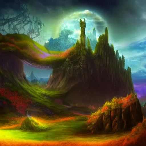 Image similar to mystical fantasy landscape