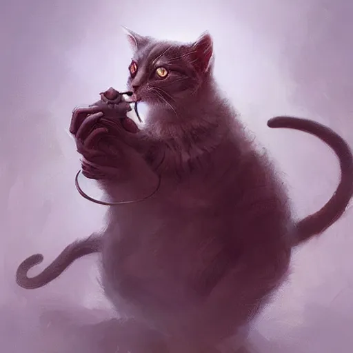 Prompt: a cat and mouse hybrid, digital art fantasy art, highly detailed, art by george stubbs, jakub rozalski, anton fadeev, james gurney, anato finnstark