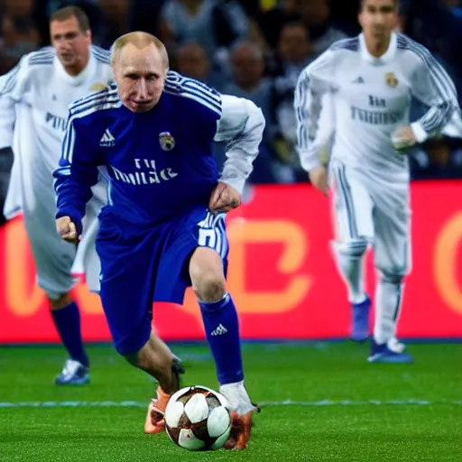 Image similar to Putin as Real Madrid football player