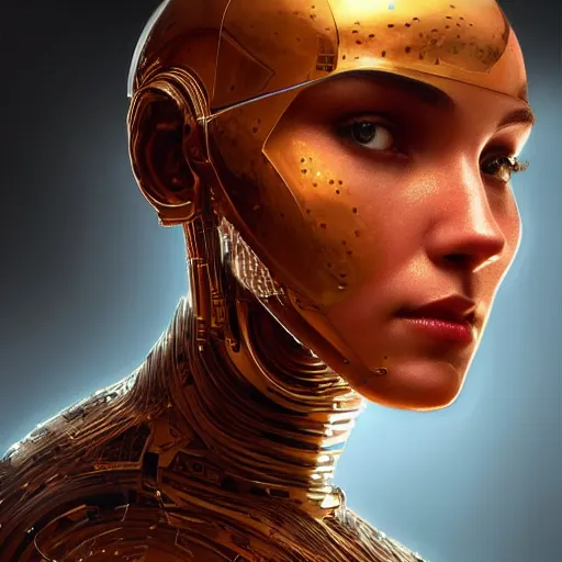 Prompt: headshot of humanoid robot from ex machina, intricate, highly detailed, digital painting, artstation, concept art, sharp focus, cinematic lighting, illustration, art by artgerm and greg rutkowski, alphonse mucha, cgsociety