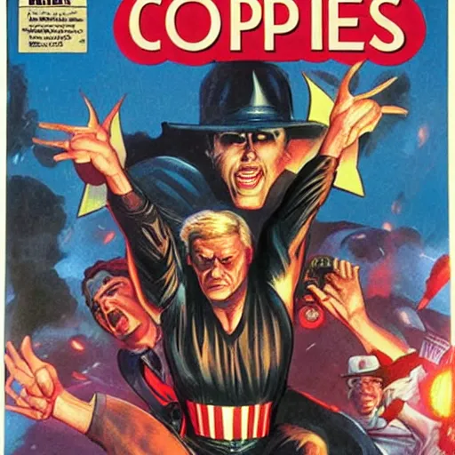 Prompt: comic book cover for'incompetent cops ', art by alex ross