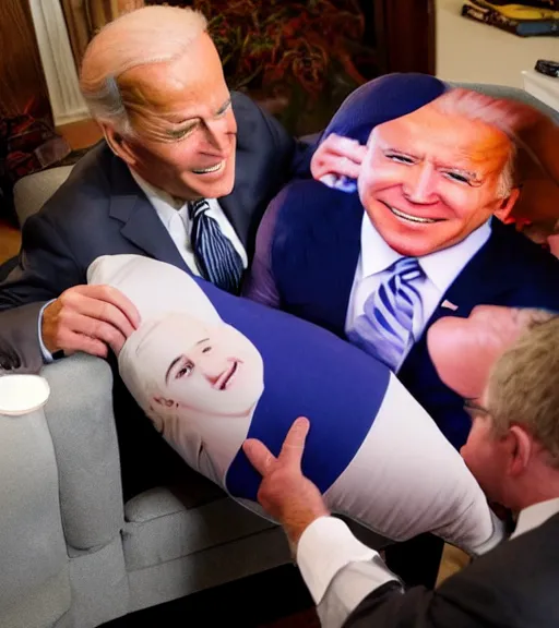 Prompt: Joe Biden body pillow