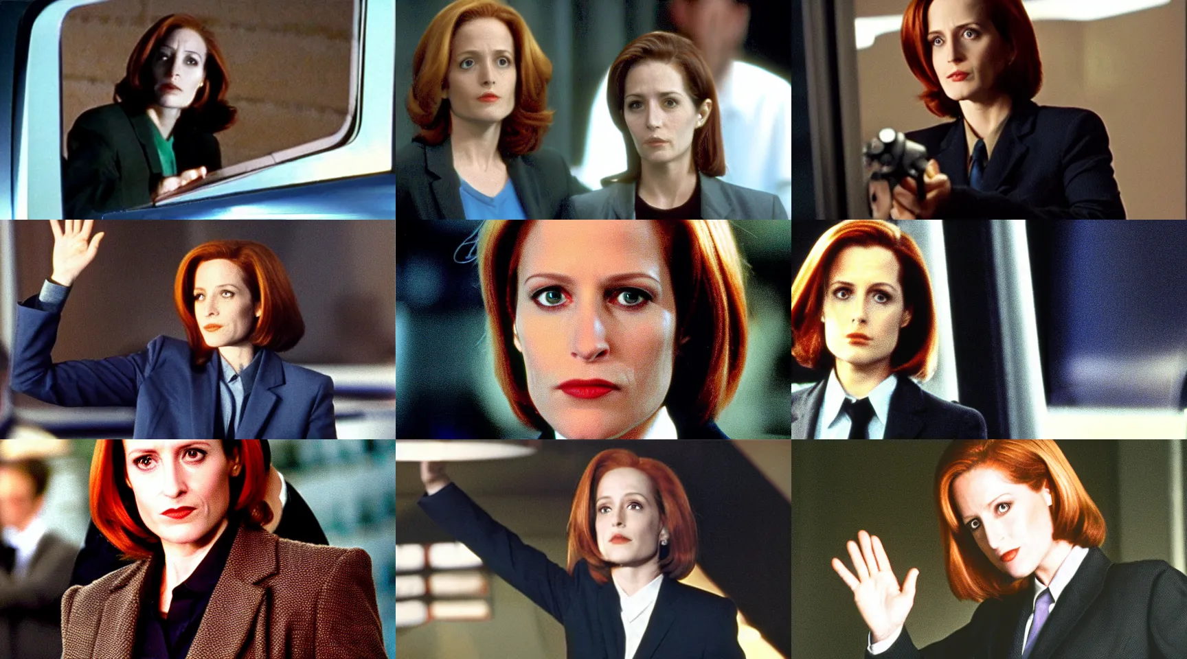 Prompt: agent scully from the tv show the x - files waving goodbye