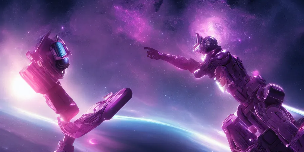 Image similar to Galactus fusing with outer space, with Infinity, hyperdetailed, artstation, cgsociety, 8k