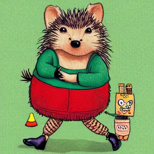 Image similar to a hedgehog character from a richard scarry book