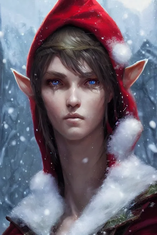 Image similar to dungeons and dragons snow elf character closeup portrait, dramatic light, dungeon background, 2 0 0 mm focal length, painted by stanley lau, painted by greg rutkowski, painted by stanley artgerm, brom, digital art, trending on artstation