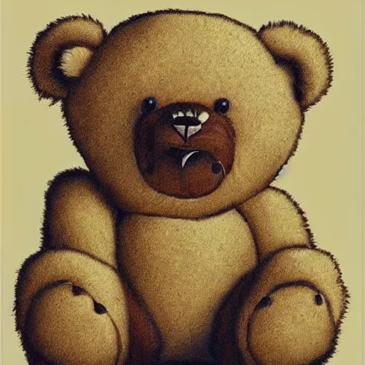 Image similar to fluffy teddy bear drawn by salvador dali