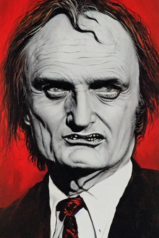 Image similar to portrait of Richard Dawkins as Satan, by Basil Gogos