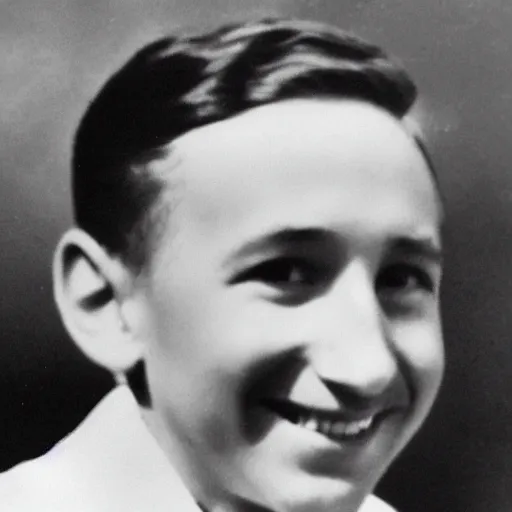 Prompt: a portrait of walt disney at 1 2 years old