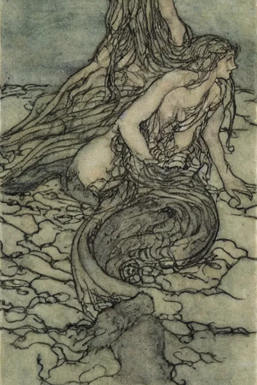 Image similar to selkie by arthur rackham