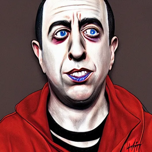 Image similar to mudvayne except it's jerry seinfeld hyperrealism