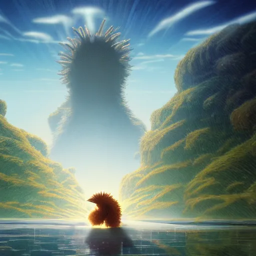 Image similar to the second coming of snuffleupagus by dan mumford, yusuke murata, makoto shinkai, ross tran, cosmic, heavenly, god rays, intricate detail, cinematic, 8 k, cel shaded, unreal engine, featured on artstation, pixiv