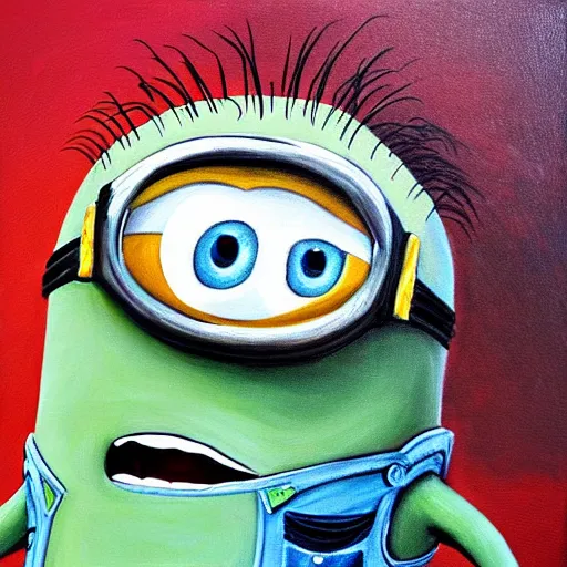 Image similar to minion, painting, davinci