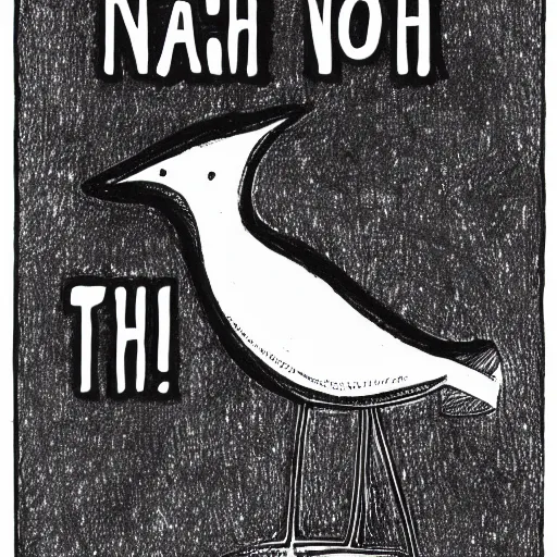 Prompt: a drawing of a bird with a text that says noah the text says noah