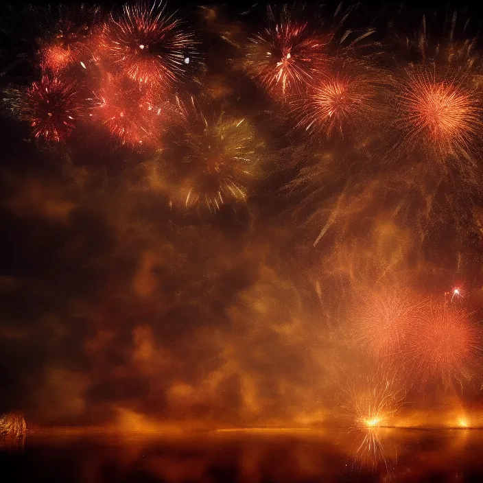 Image similar to fireworks starry sky shot by Steve McCurry trending on art station