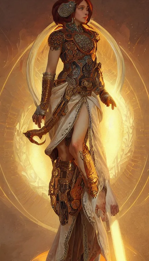 Prompt: aries fiery ram tarot, holy light, intricate armor, elegant, highly detailed, digital painting, artstation, concept art, smooth, sharp, focus, illustration, art by artgerm and greg rutkowski and alphonse mucha