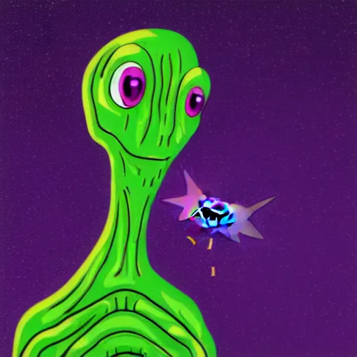 Prompt: live slug reaction, slug alien looks disgusted off to one side, a banner at the bottom says Live Slug Reaction, the slug alien is disgusted and tired looking, realistic, digital art