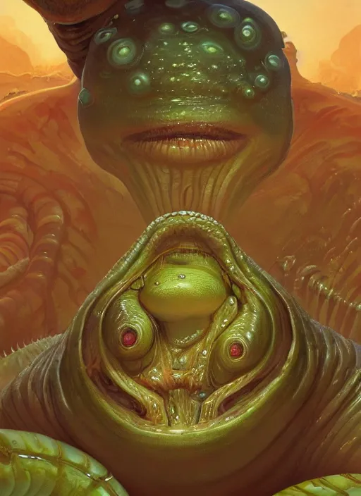 Image similar to elon musk as slimy mollusk character, drool, far shot!!!, wide angle, highly detailed, digital painting, artstation, concept art, wallpaper, smooth, sharp focus, illustration, art by h. r. giger and artgerm and greg rutkowski and alphonse mucha