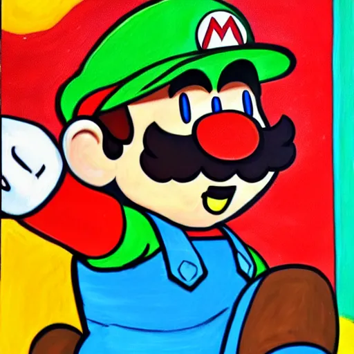 A painting of Super Mario, in the style of Picasso | Stable Diffusion ...