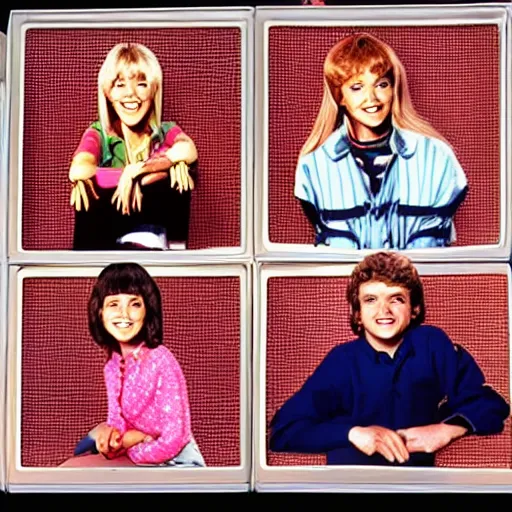 Prompt: the brady bunch intro boxes