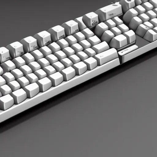 Image similar to a mechanical keyboard designed by dieter rams, 3 d render, unreal engine 5, cinematic lighting, high detail product photo