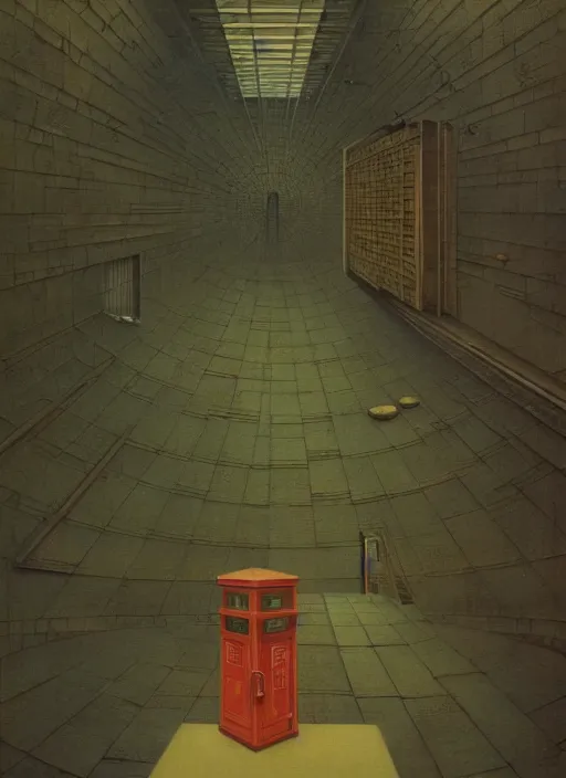 Image similar to The panopticon of cellular phones, Edward Hopper and James Gilleard, Zdzislaw Beksinski, Mark Ryden, Wolfgang Lettl highly detailed, hints of Yayoi Kasuma