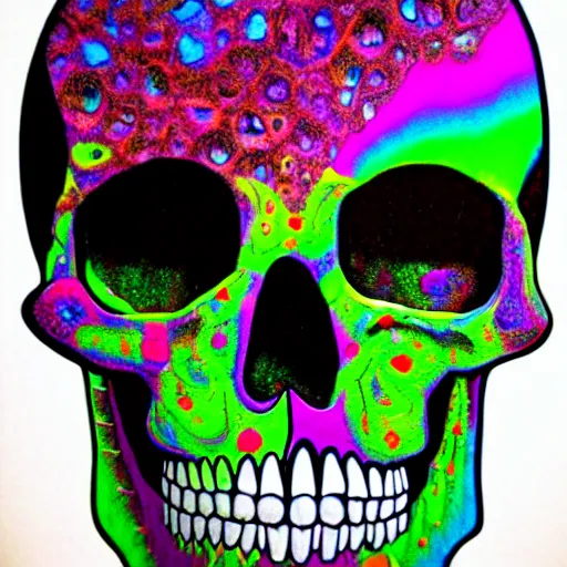 Image similar to human skull, trippy, glitch, psychedelic, paint dripping,