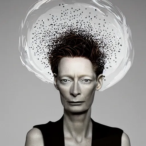 Image similar to tilda swinton lentils double exposure