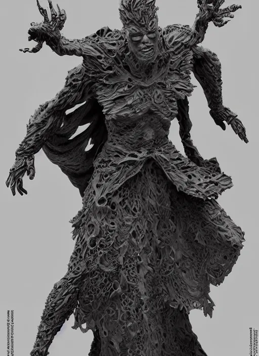 Image similar to high intricate 3 d sculpture of the sandman by neil gaiman, full shot, maria panfilova, andrea savchenko, mike kime, ludovic plouffe, qi sheng luo, oliver cook, julian calle, eddie mendoza, trending on artstation