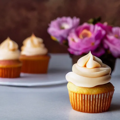 Image similar to the most delectable cupcake ever made. luscious cupcake dripping icing. food photography. 4 k. depth of field. octane render. hyper realistic