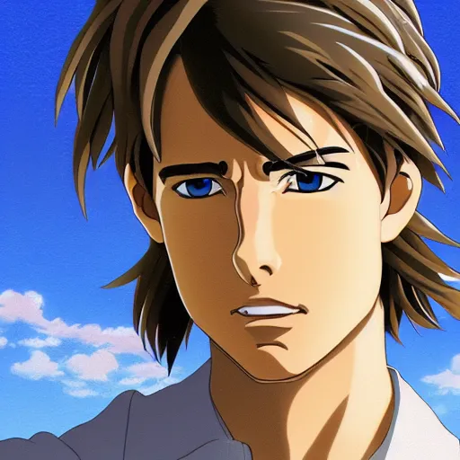 Prompt: anime fine details portrait of Tom cruise at beach anime masterpiece by Studio Ghibli. 4k render.