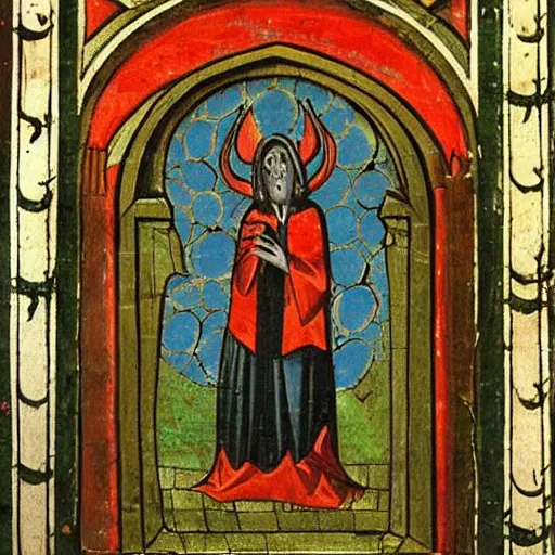Prompt: medieval art of satan