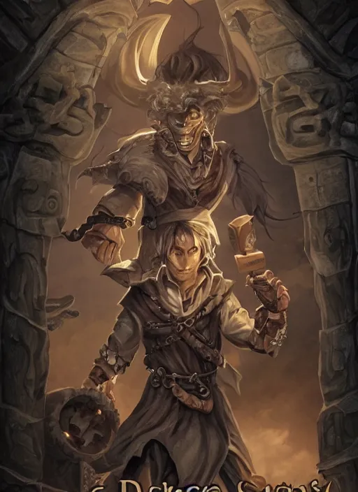 Prompt: DND character, coherent face, a man with tan skin and long straight black hair, holding an open demonic book, evil energy writhing, chains, in an ancient tomb, rogue class warrior class