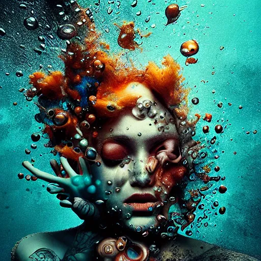 Image similar to underwater ink, liquified, highly detailed, photorealism, digital art, 3 d object, octane rendering, unreal engine, by alberto seveso