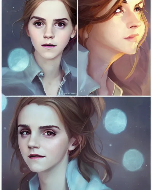 Image similar to beautiful full body Emma Watson smiling, art by Annegret Soltau, lois van baarle and loish and ross tran and rossdraws and sam yang and samdoesarts and artgerm, digital art, highly detailed, intricate, sharp focus, Trending on Artstation HQ, deviantart, unreal engine 5, 4K UHD image, 3D unreal 5, DAZ, hyperrealistic, octane render, cgsociety, Photolab, Lightroom, 4K, Dolby Vision, Photography Award, Irving Penn