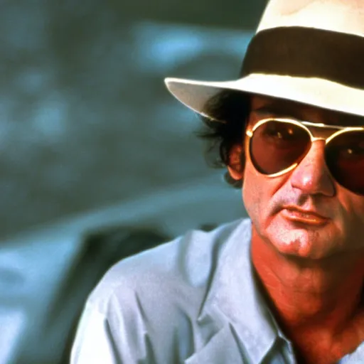 Image similar to bill murray in fear and loathing in las vegas, movie still, promotional shot