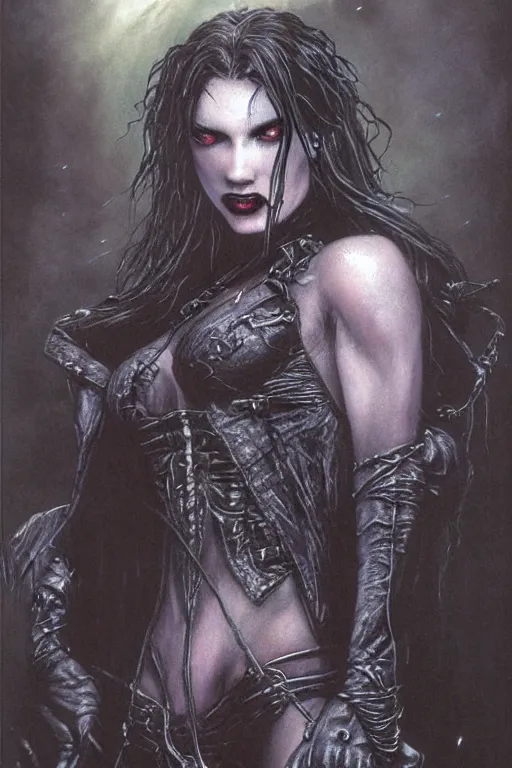 Prompt: vampire from the world of darkness rpg, from clan tremere, rpg character portrait by gerald brom and luis royo, hyperrealism