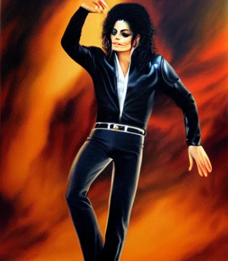Prompt: portrait of michael jackson by boris vallejo, high quality, high detail