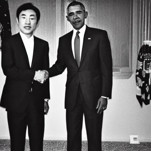 Image similar to Takashi Iizuka meets Barack Obama, 1968 photo