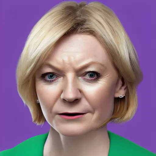 Prompt: a portrait of a lizard - person, reptilian, scales, photorealistic, ( ( liz truss ) )