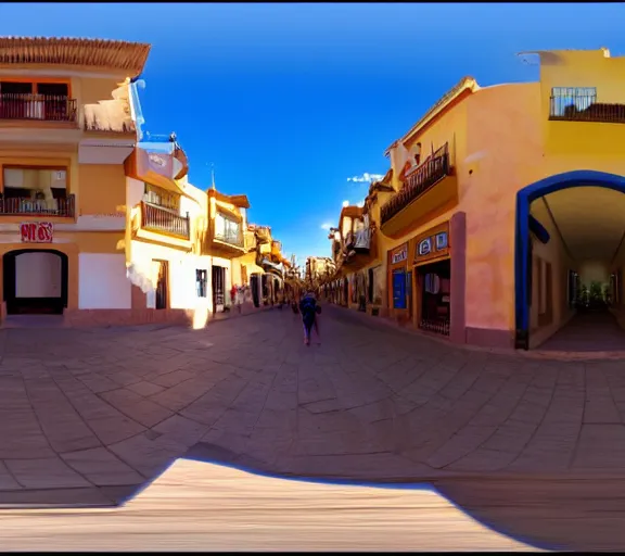 Image similar to First-Person VR POV screenshot. Walking through Parada de Arriba, Spain. Trending on Artstation. Lighting, colors, and shading by James Gurney.