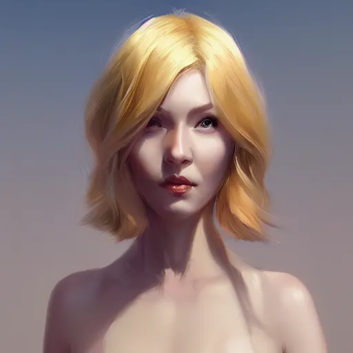 Prompt: a digital painting of a woman with blonde hair, a character portrait by feng zhu, cgsociety, fantasy art, artstation hq, artstation hd, fantasy