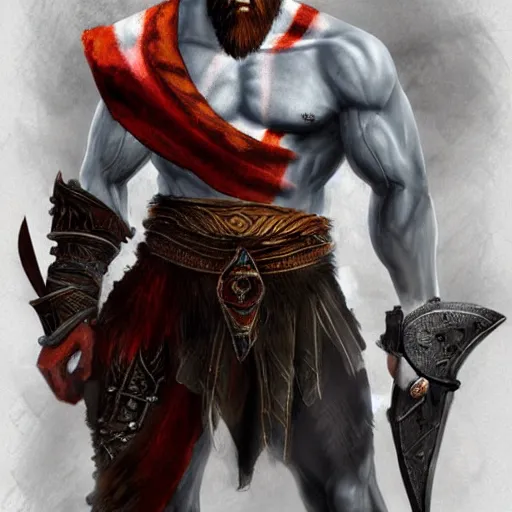 Image similar to concept art kratos the god of war