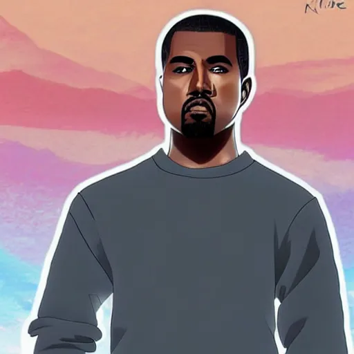 Image similar to kanye west as an anime character